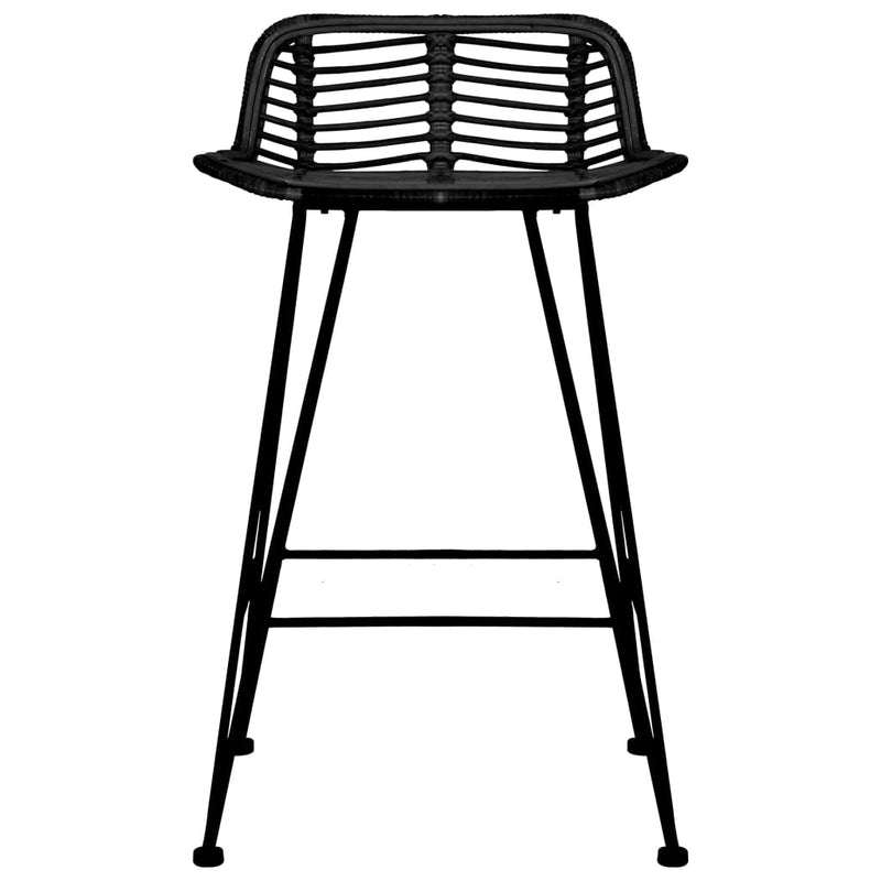 vidaXL Bar Chairs 2 pcs Black Rattan