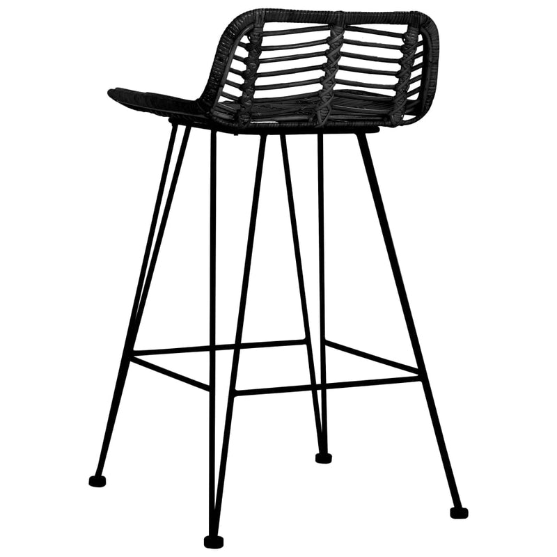 vidaXL Bar Chairs 2 pcs Black Rattan