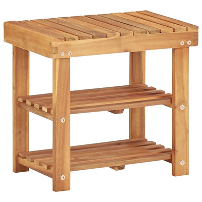 vidaXL Shoe Rack 70x32x46 cm Solid Acacia Wood