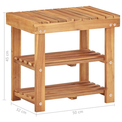vidaXL Shoe Rack 70x32x46 cm Solid Acacia Wood