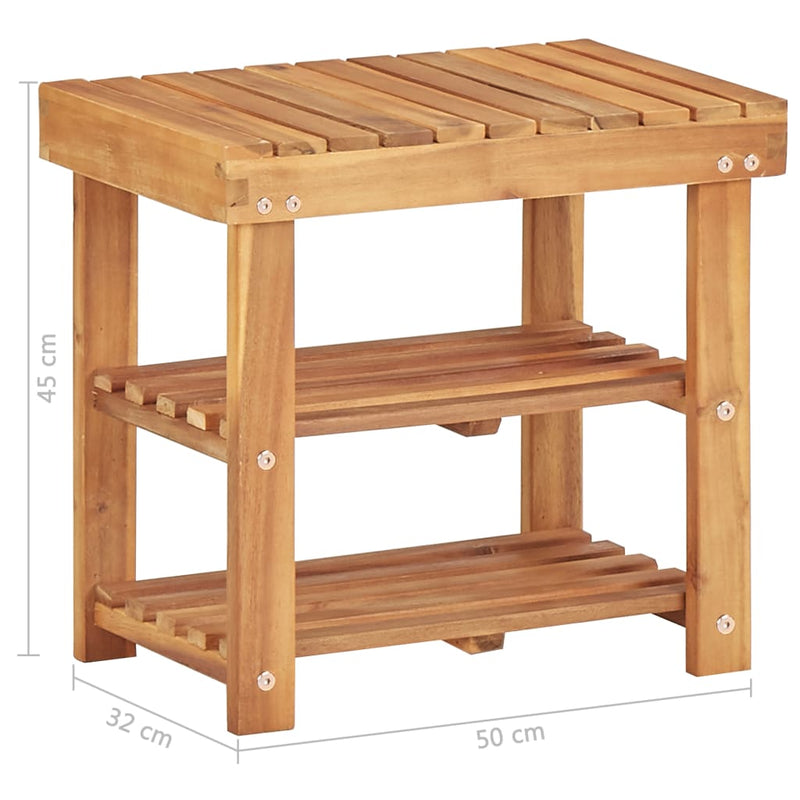 vidaXL Shoe Rack 70x32x46 cm Solid Acacia Wood