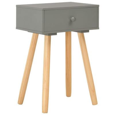 vidaXL Bedside Tables 2 pcs Grey Solid Pinewood