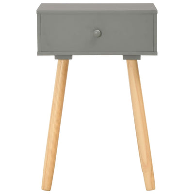 vidaXL Bedside Tables 2 pcs Grey Solid Pinewood