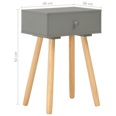 vidaXL Bedside Tables 2 pcs Grey Solid Pinewood