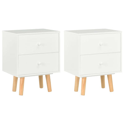 vidaXL Bedside Cabinets 2 pcs Black 40x30x50 cm Solid Pinewood