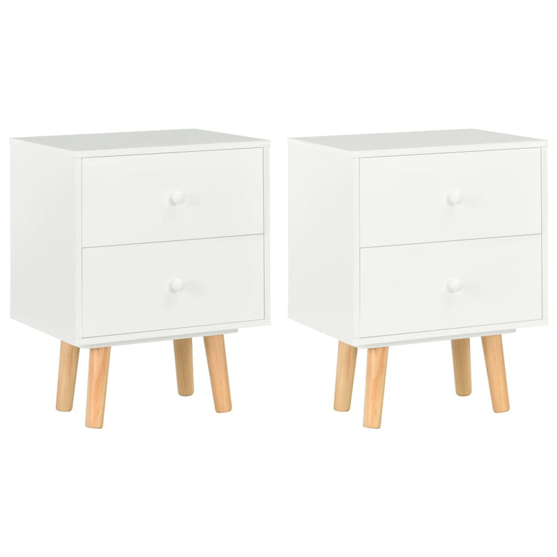 vidaXL Bedside Cabinets 2 pcs Black 40x30x50 cm Solid Pinewood