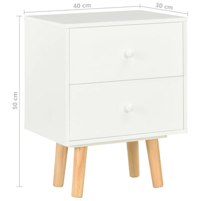 vidaXL Bedside Cabinets 2 pcs Black 40x30x50 cm Solid Pinewood