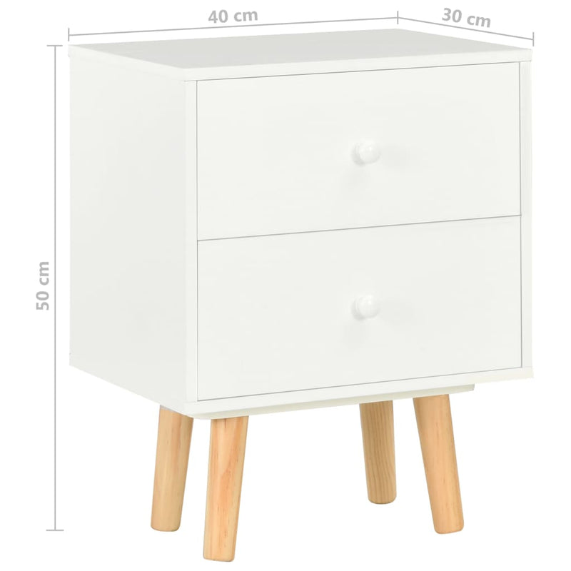 vidaXL Bedside Cabinets 2 pcs Black 40x30x50 cm Solid Pinewood