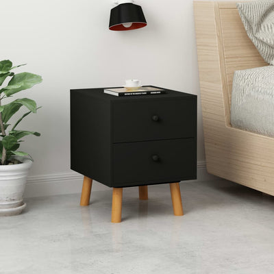 vidaXL Bedside Cabinets 2 pcs Black 40x30x50 cm Solid Pinewood