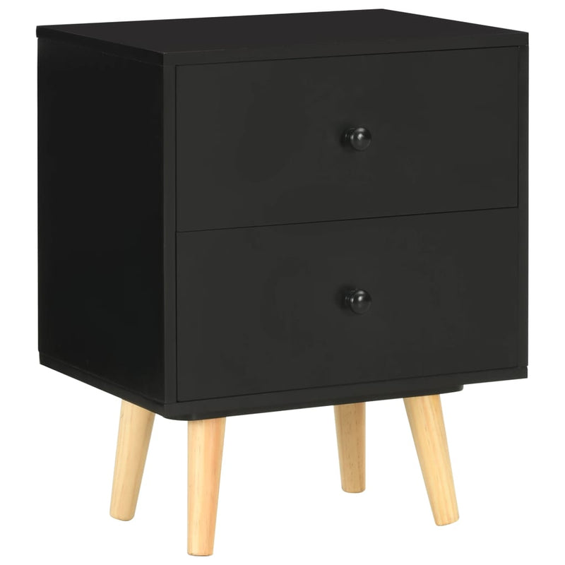 vidaXL Bedside Cabinets 2 pcs Black 40x30x50 cm Solid Pinewood