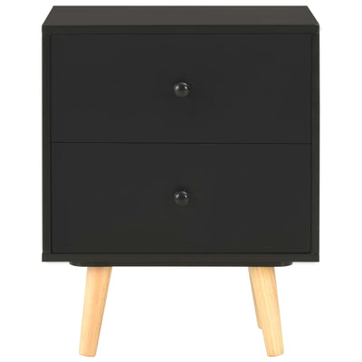 vidaXL Bedside Cabinets 2 pcs Black 40x30x50 cm Solid Pinewood