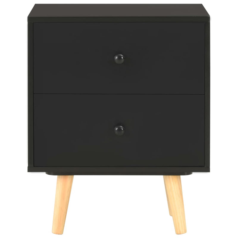 vidaXL Bedside Cabinets 2 pcs Black 40x30x50 cm Solid Pinewood