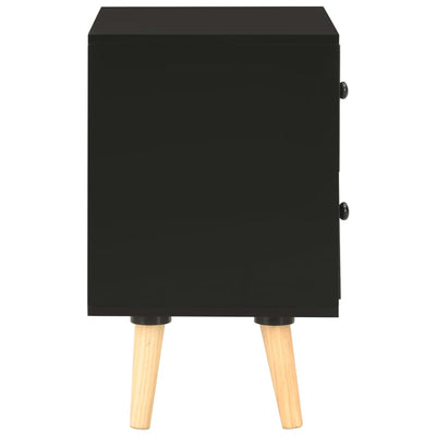 vidaXL Bedside Cabinets 2 pcs Black 40x30x50 cm Solid Pinewood