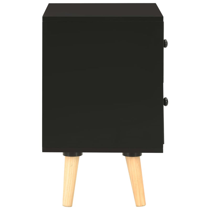 vidaXL Bedside Cabinets 2 pcs Black 40x30x50 cm Solid Pinewood