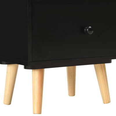 vidaXL Bedside Cabinets 2 pcs Black 40x30x50 cm Solid Pinewood