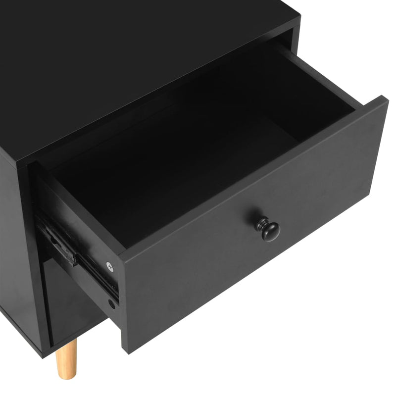 vidaXL Bedside Cabinets 2 pcs Black 40x30x50 cm Solid Pinewood