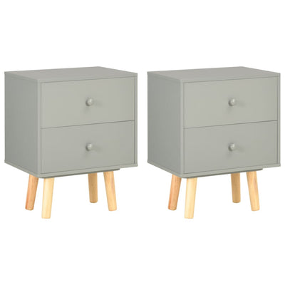 vidaXL Bedside Cabinets 2 pcs Black 40x30x50 cm Solid Pinewood