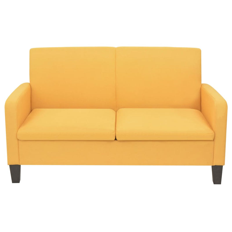 vidaXL 2 Piece Sofa Set Fabric Yellow