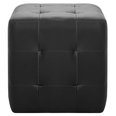 vidaXL Pouffe 2 pcs Black 30x30x30 cm Faux Leather
