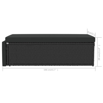 vidaXL 2 Piece Garden Lounge Set with Cushions Poly Rattan Brown