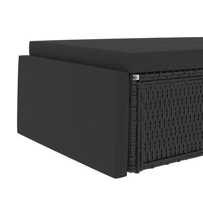 vidaXL 2 Piece Garden Lounge Set with Cushions Poly Rattan Brown