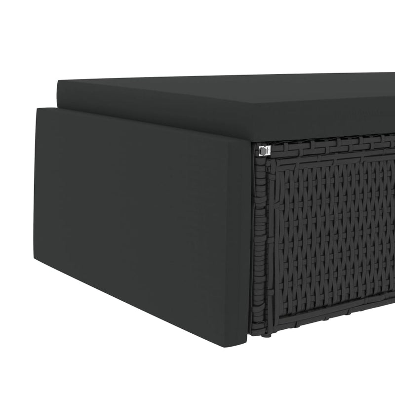 vidaXL 2 Piece Garden Lounge Set with Cushions Poly Rattan Brown