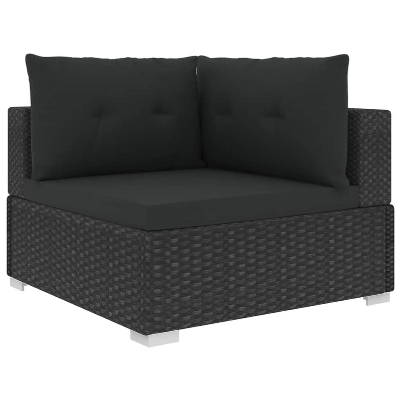vidaXL 10 Piece Garden Lounge Set with Cushions Poly Rattan Brown