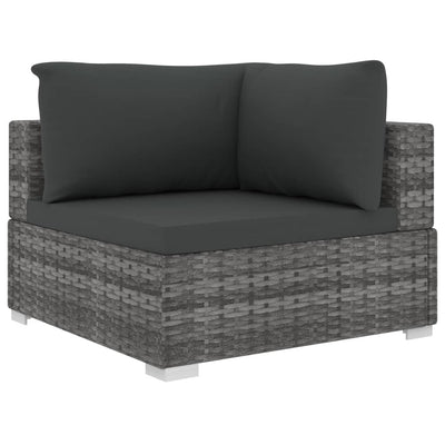 vidaXL 13 Piece Garden Lounge Set with Cushions Poly Rattan Black