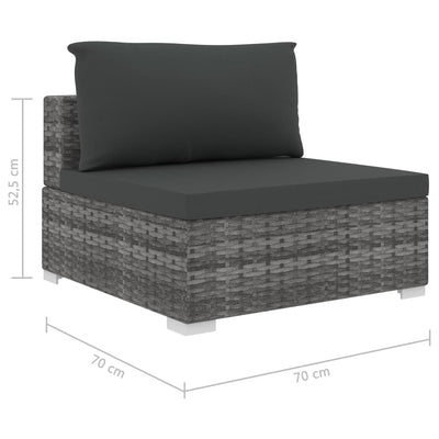 vidaXL 13 Piece Garden Lounge Set with Cushions Poly Rattan Black