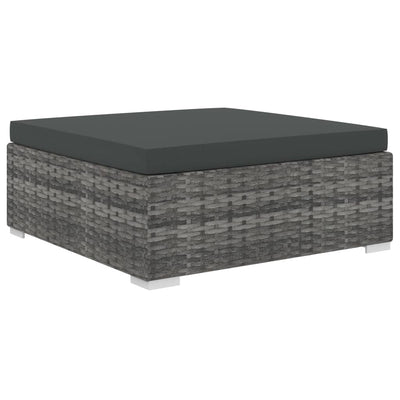 vidaXL 12 Piece Garden Lounge Set with Cushions Poly Rattan Grey