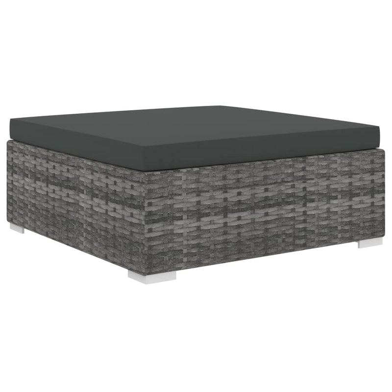 vidaXL 12 Piece Garden Lounge Set with Cushions Poly Rattan Grey
