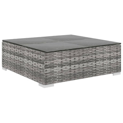 vidaXL 12 Piece Garden Lounge Set with Cushions Poly Rattan Grey