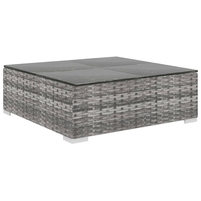 vidaXL 12 Piece Garden Lounge Set with Cushions Poly Rattan Grey