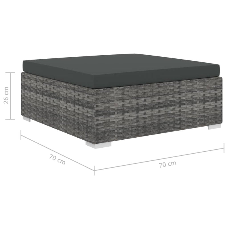 vidaXL 12 Piece Garden Lounge Set with Cushions Poly Rattan Grey