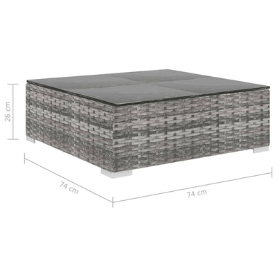 vidaXL 12 Piece Garden Lounge Set with Cushions Poly Rattan Grey