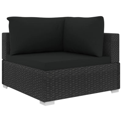 vidaXL 12 Piece Garden Lounge Set with Cushions Poly Rattan Grey