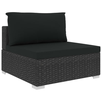 vidaXL 12 Piece Garden Lounge Set with Cushions Poly Rattan Grey