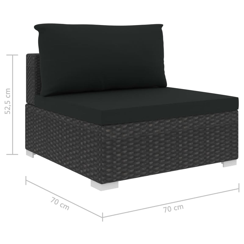 vidaXL 12 Piece Garden Lounge Set with Cushions Poly Rattan Grey