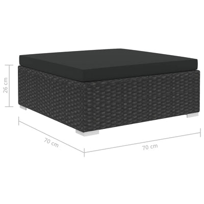 vidaXL 12 Piece Garden Lounge Set with Cushions Poly Rattan Grey