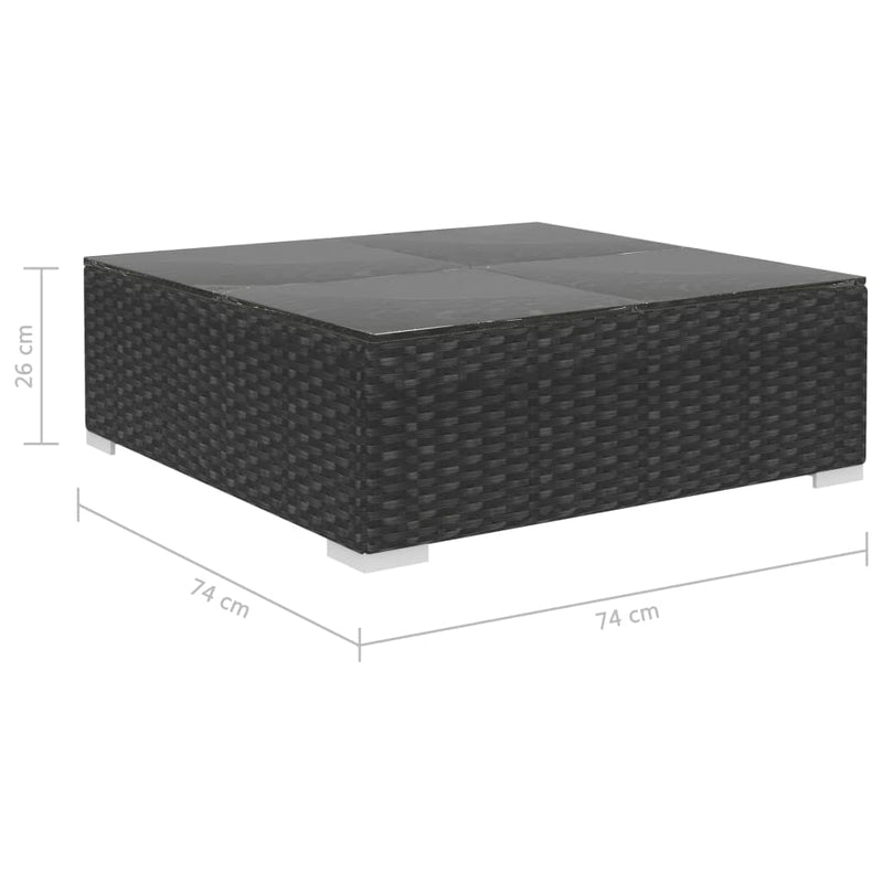 vidaXL 12 Piece Garden Lounge Set with Cushions Poly Rattan Grey