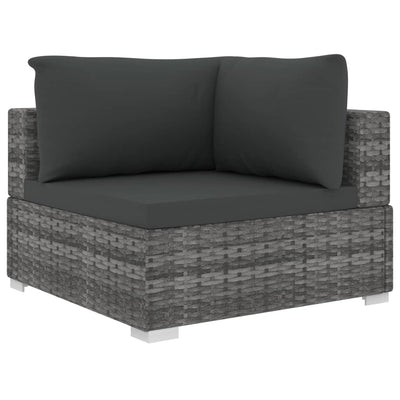 vidaXL 8 Piece Garden Lounge Set with Cushions Poly Rattan Black