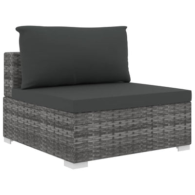 vidaXL 8 Piece Garden Lounge Set with Cushions Poly Rattan Black