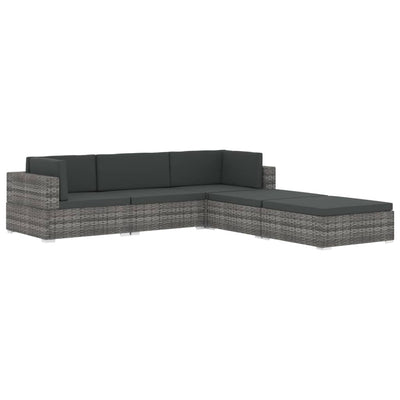 vidaXL Sectional Middle Seat 1 pc with Cushions Poly Rattan Brown