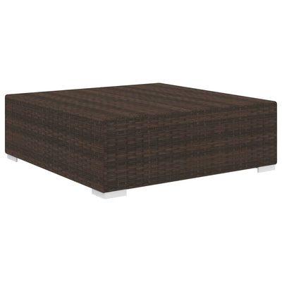 vidaXL Sectional Footrest 1 pc with Cushion Poly Rattan Brown