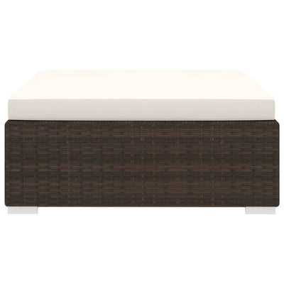 vidaXL Sectional Footrest 1 pc with Cushion Poly Rattan Brown