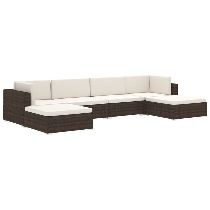 vidaXL Sectional Footrest 1 pc with Cushion Poly Rattan Brown
