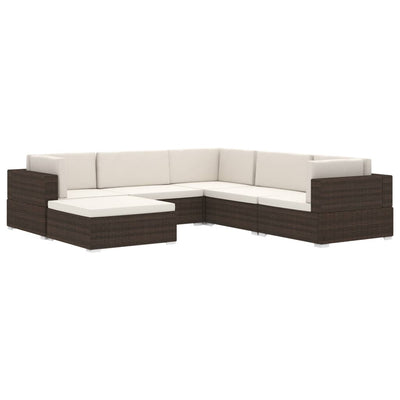 vidaXL Sectional Footrest 1 pc with Cushion Poly Rattan Brown