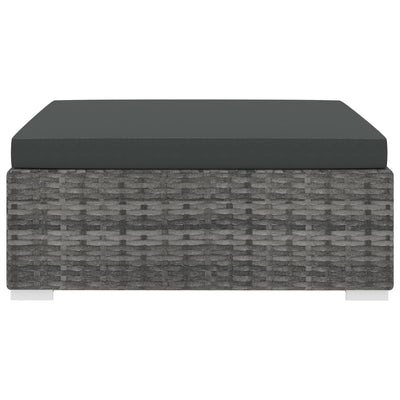 vidaXL Sectional Footrest 1 pc with Cushion Poly Rattan Brown