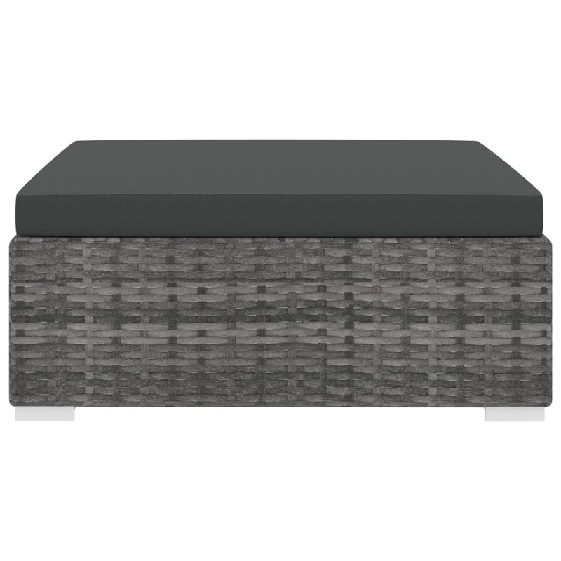 vidaXL Sectional Footrest 1 pc with Cushion Poly Rattan Brown