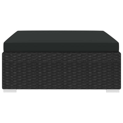 vidaXL Sectional Footrest 1 pc with Cushion Poly Rattan Brown